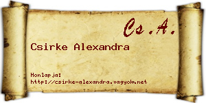 Csirke Alexandra névjegykártya